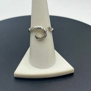 Marsala 925 Sterling Silver Curved Swirl Open Adjustable Ring 7.75